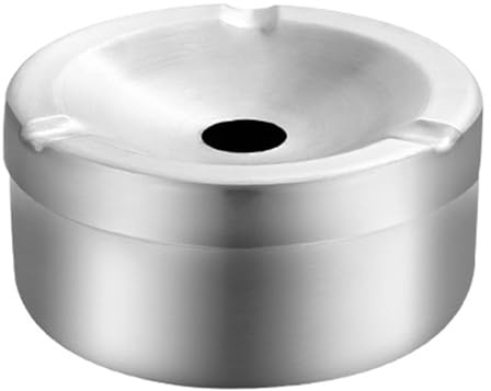Outdoors Ashtray with Lid, Smokeless Ashtray for Outside Patio Waterproof, Stainless Steel Metal Ash Tray for Smokers Indoor Desktop Office Car Indoor Parties Home Decor