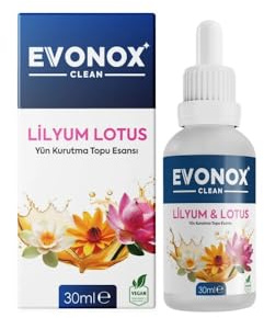 Evonox Clean Fragancia para bolas de secado – Lirio & Lotus – 30 ml de esencia perfumada para bolas de secado de lana, vegano y respetuoso con la piel