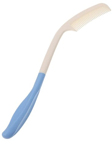 LIFKOME Peigne Pratique Long pour Manche Incurvé Plastique à Facile à Utiliser Structure Solide Personnes Âgées Handicapées pour Usage Quotidien en Milieu Hospitalier