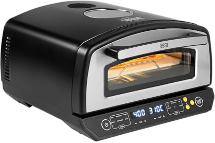 Teesa Supreme Elite TSA3240 - Horno de pizza (2200 W, 450 grados, dos calentadores de ventana, 33 cm, varios programas de horneado)