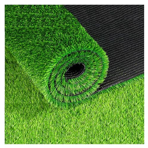 MYJIO Kunstrasen Robust und Langlebig, Leicht zu Reinigen Kunststoffrasen Wetterfest Rollrasen Grasmatte für Balkon, Terrasse, Garten, Grün (1.5x2m/4.92x6.56ft)