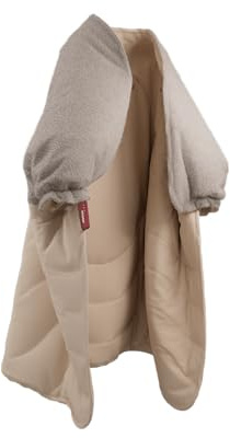 STOOV Huge Hug - Heizdecke - Drahtlos - Infrarot-Wärmetechnik - Base Batterie mit bis zu 2 Std. drahtlose Wärme - 135x180 cm - Wollig Beige