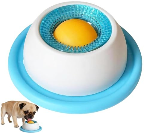 Lick Sphere per cani, palla da leccare per cani, ciotola per leccare cani, ciotola per cani e gatti, per alleviare l'ansia, arricchimento e alimentazione sana (blu)