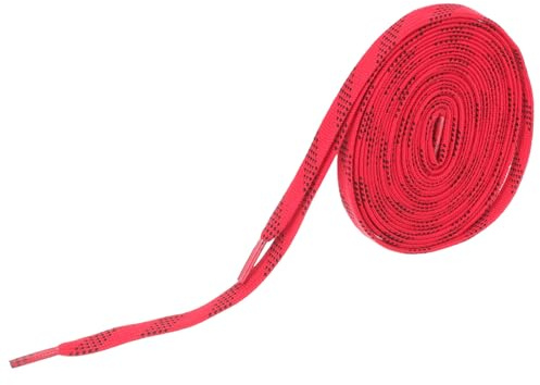 UKCOCO Lacets de Hockey sur Glace Résistants à l'usure en Polyester Légèrement Élastique, Longueur 244 Cm, Couleur Rouge Vif, pour Patins à roulettes et Baskets de Sport
