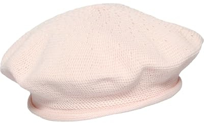 LOEVENICH Damen Baskenmütze aus Baumwolle in Bester Strick-Qualität mit modischem Rollrand Soft Nude