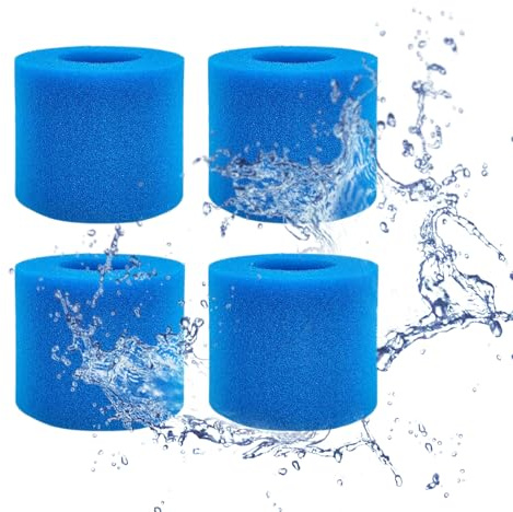 Comioke 4 Pack Typ VI Schwammkartusche,Schwimmbad Filter Schaum Schwamm für Pool Filter,für Spa-Ersatzfilter,Typ VI Filter für Pool,für Lay-Z Spa-Filterpumpe