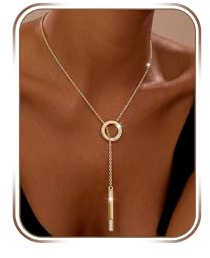 Toplstud 14K Gold Vergoldete Layering Y-Halskette, Verstellbare Lange Wasserdichte Kette Damen Schmuck Geschenke