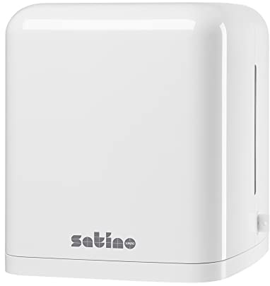 Satino by WEPA Centerfeed Handtuchrollen Spender Plus - 331000 - CF1 kompatibel - weiß - Innenrollenabwicklung - variabel einstellbarer Papierauslass (Mehrblatt- oder Einzelblatt-Entnahme)