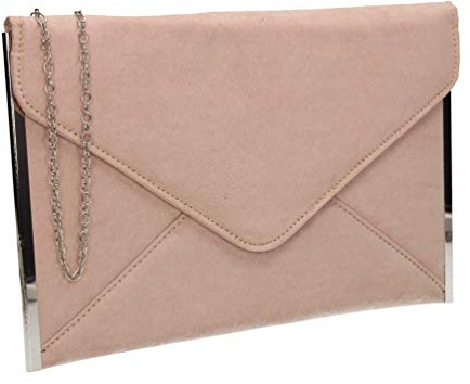SwankySwans Damen-Clutch Louis, Veloursleder/Samt, schlankes Briefumschlag-Design, ideal für Partys, Hochzeiten, feine Anlässe