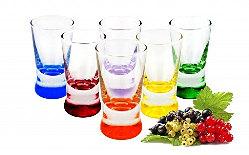6 Verres Shooter Tequila Verres X Verres multicolores à liqueur Shots Lot de verres à vodka