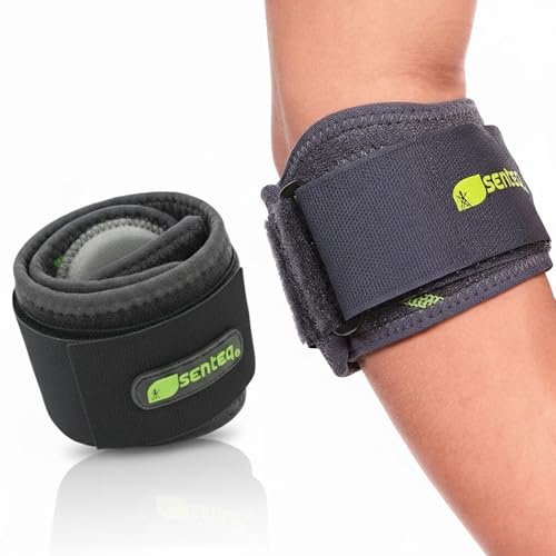SENTEQ Tennis Elbow Brace Support Strap for Tendonitis and Forearm Pain Relief Band Compression Arm Sleeves Strap