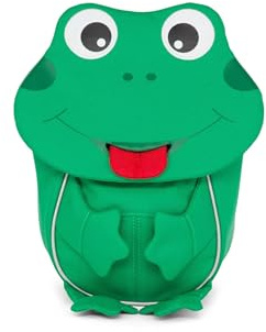 Affenzahn Kleiner Freund Kindergarten-Rucksack für 1-3 Jährige Ergonomisch Reflektierend Ziehzunge mit Namensschild Frosch
