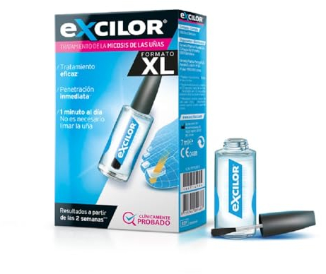 EXCILOR, Tratamiento De La Micosis De Las Uñas, Solución XL, Devuelve La Salud y Belleza A Las Uñas Infectadas, Penetración Rápida, Fácil Aplicación Con Pincel, Clínicamente Probado, 7 ml