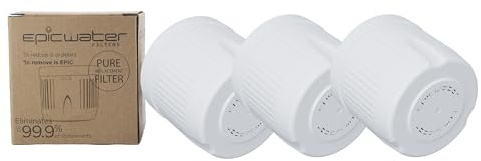 Epic Water Filters Ersatzfilter/kompatibel mit Epic Pure Water Pitcher/Entfernt Fluorid, Blei, Forever Chemikalien, Schwermetalle, Chemikalien, industrielle Schadstoffe/Filter, 150 Gallonen (3)