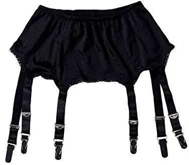Frecoccialo Women's Suspender Stockings Transparente sexy Spitze 6 Strap Garter Belt for