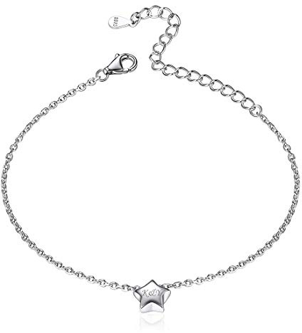 ChicSilver 925 personalisierter Stern Armband Damen Armschmuck mit Stern Anhänger mit Geschenkebox für Braut und Brautjungfer