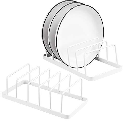 Tomorotec Paquete de 2 escurreplatos escurridor de Platos de Almacenamiento de Platos de aleación de Acero para Tapa de Olla de Cocina, Soporte Multifuncional Organizador de gabinete