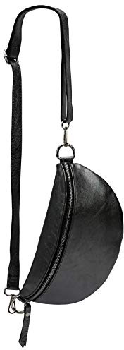 SH Leder ® echt Leder Hüfttasche Damen Herren Unisex Gürteltasche für Festival Reise Bauchtasche mittelgroße Crossbody Bag Frauen Ledertasche 27x15cm Karla G359