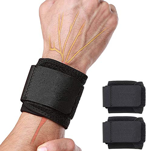 Attelle Poignet, Bande Poignet Musculation, Orthese Poignet, Bande Poignet, Protege Poignet, Bandage Maintien et Compression, pour Le Fitness, Haltere Musculation, Entorses, Tendinite(1 Paire)