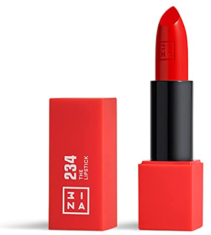 3INA MAKEUP - Läppstift 234, ljusröd, krämig ljusröd läppstift, matt läppstift med E-vitamin och högpigmenterat sheasmör med vaniljlukt - Vegan - Cruelty Free