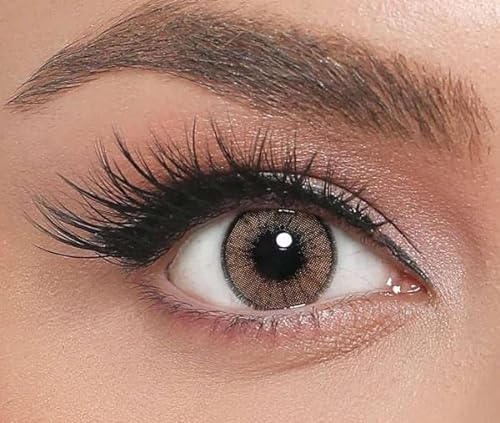 ICONIC farbige Kontaktlinsen HAZEL – stark deckende Monatslinsen für 3 Monate in Dunkelbraun, besonders natürliches Ergebnis für alle Augen - 1 Paar…