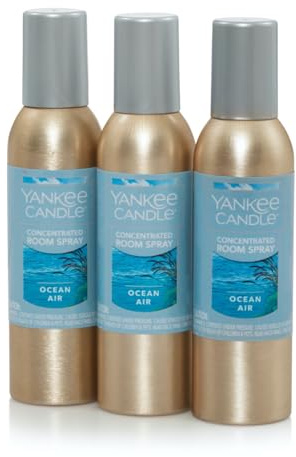 Yankee Candle Concentrated Room Spray Air Freshener, Instant Home Fragrance, Odor Eliminating Spray, Ocean Air (Pack of 3)