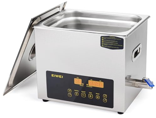 EIWEI 10L Ultrasonic Cleaner kHz Dual-Frequency Professional Digital Stainless Steel Cleaning Machine with Heater Timer for Carburetor, Parts, Circuit Board, Glasses, Denture，Jewelry