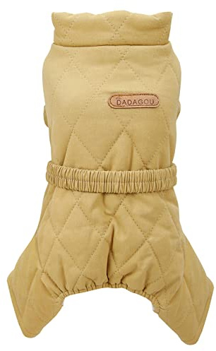 Izefia Hundemantel Winddichte Jacke Kalter Wettermantel 4 Beine Warmer Hundeoverall Dicker Wintermantel Schneefeste Kleidung Hundemantel aus Baumwolle für Kleine Hunde Mittlere Katzen
