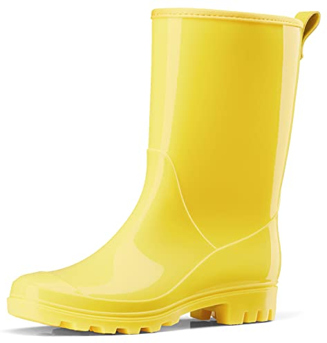 HISEA Women's Mid Calf Rain Boots Waterproof Garden Shoes