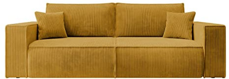 Selsey Sofa Schlafsofa Couch Mit Stauraum Schlaffunktion Pflegeleicht Polyurethanschaum Kordsamt Weich Honig Farese