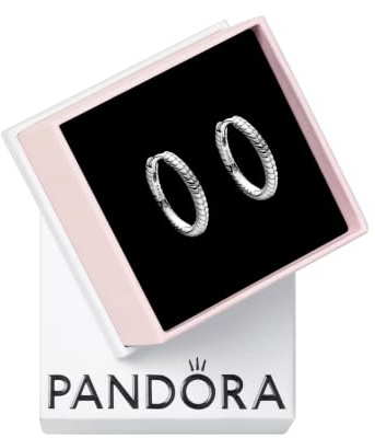 Pandora Moments Creolen mit Schlangenkettenmuster, 14-karätig vergoldet