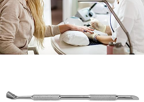 Limpiador de Uñas con Cuchara y Empujador de Cutículas de Acero Inoxidable de Doble Cara, Removedor y Cortador de Cutículas de Grado Profesional, Herramienta Duradera de Manicura