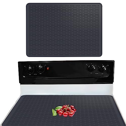 GAESHOW Induction Hob Protector Mat, Hob Covers for Electric Cookers, 76x53cm Silicone Stove Top Covers, Heat Resistant Glass Top Stove Cover to Protect Surface, Prevent Scratching