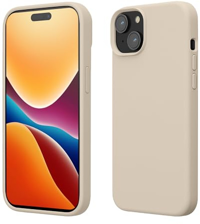 kwmobile Handyhülle für iPhone 15 Hülle, für iPhone 15 Case - Hülle Silikon - kabelloses Laden - Creme
