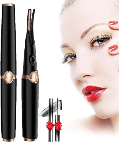 Heated Lash Curler, Lash Lift Pro + Magic Mascara, Heated Eye Lash Curlers, Heated Spoolies Eyelash, Eyelash Curler for Girls Women (Black)