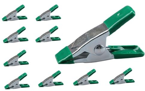 10 morsetti a molla in metallo piccoli verdi da 5 cm clip a molla resistenti grandi morsetti per la lavorazione del legno clip con punta in gomma morsetti a mano chiusure resistenti morsetti a molla