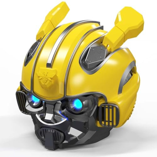 SAMERIO Portable Bluetooth Speaker Transformers Bumblebee Helmet Wireless Bluetooth 5.0 Dual Built-in Speaker with USB Charging Cable Small Wireless Speaker for Outdoor, Gift Ideas