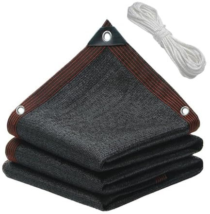 Nero Rete Ombreggiante Rettangolare 6x6m, 8 Pin, Protezione Solare, Resistente Alle Intemperie - Teli Ombreggianti da Esterno - Rete Antigrandine per Serre Giardini Agricoltura