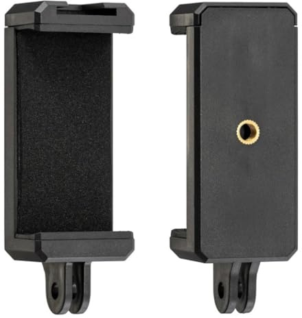 RALSPEC Support de fixation pour téléphone portable, smartphone et appareil photo avec fixation compatible GoPro et support de filetage 6,35 mm pour iPhone et smartphones Android