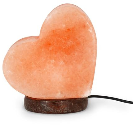 Legami Lampada di Sale, Cromoterapia, Forma Cuore, Effetto Luminoso, Luce Bianco Caldo, Sale Naturale Himalayano, 11 x 12 x 7.5 cm
