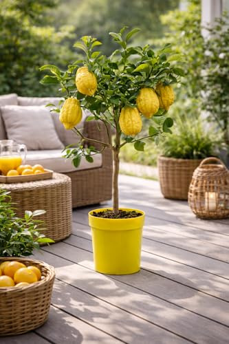 Citrus medica Zedratzitronen-Stämmchen 70-100 cm – Duftende Zitronenpflanze für Garten & Balkon, Immergrün, Essbare Früchte, Mediterranes Flair, Pflegeleicht