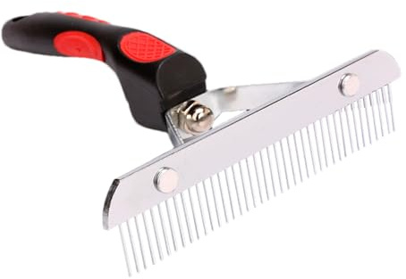 Kustimantu Spazzola per cani sottopelo | Pettine per capelli di cane con denti in acciaio inossidabile, strumento districante per cani di taglia media e grande