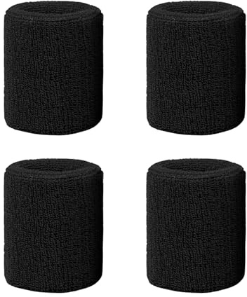 Tenis Extended Sweat Wristbands, 15cm Premium Cotton & Spandex Gym Sweat Wristbands, Breathable Moisture-Wicking for Tennis/Running, Unisex Sports Sweat Bands for Men & Women