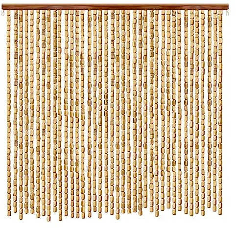 Cortina de bambú natural con cuentas de 80 x 200 cm, divisor de habitación, panel de privacidad para dormitorio, pasillo, entrada, elegante solución de decoración del hogar