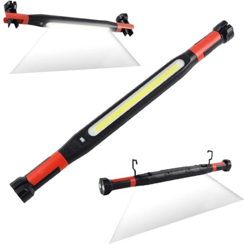Luz De Trabajo MagnéTica Recargable,Barra De Luz Led Con Ganchos, Luces InaláMbricas Debajo Del Capó Para MecáNico,ReparacióN De Coches,Garaje,Camping,Tareas De Taller De Bricolaje (1 pieza)