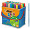 BIC Kids Ecolutions Filzstifte für Kinder, Visacolor XL, in 48 auswaschbaren Farben, Extra Breite Spitze, im Metalleimer