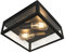 Qazqa - Modern Industrie I Vintage I Outdoor-Außen Deckenleuchte I Deckenlampe I Lampe I Leuchte schwarz 2-flammig - Rotterdam I Außenbeleuchtung - Edelstahl Quadratisch - LED geeignet E27