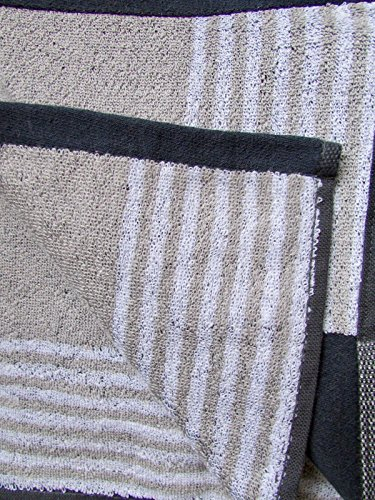 Badetuch, Saunatuch, Duschtuch, Strandtuch 80x200 cm gestreift, 100% Baumwolle (anthrazit/rot)