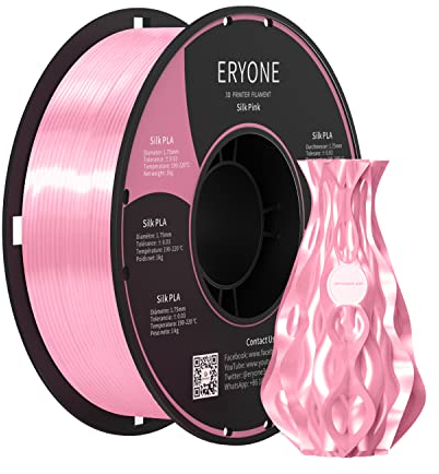 ERYONE Silk PLA Filament 1.75 mm, 3D-Drucker Filament PLA, 0,03 mm, 1 kg/Spule, Silk Rosa
