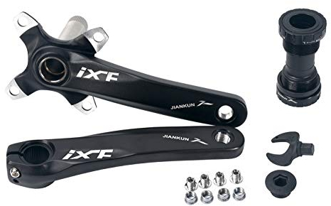 JIANKUN Fahrradkurbelarm-Set 170 mm 104 BCD mit Tretlag und Kettenblattschrauben für MTB BMX Rennrad, kompatibel mit Shimano, FSA, Gaint, schwarz